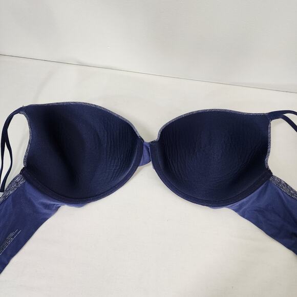 Aerie Womens Sunnie Demi Bra Heathered Blue 38DD Underwire T Shirt Adjustable - Picture 8 of 13